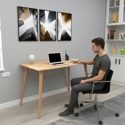 Tavolo in legno beige Tavolo Loft Designer Scrivanie eleganti Mobili di lusso