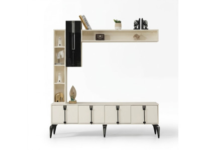 Set soggiorno di lusso 4 pezzi supporto TV parete attrezzata mobili in legno mensola
