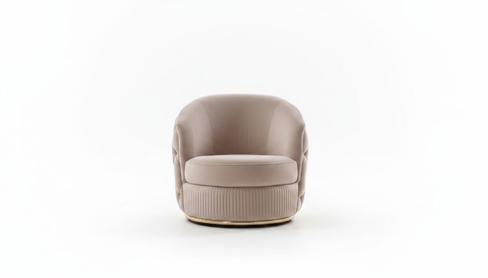 Poltrona design beige Chesterfield per soggiorno mobili imbottiti lusso