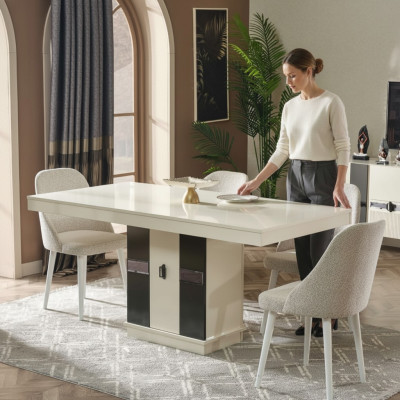 Set da pranzo completo 7 pezzi sedie di lusso mobili design tavolo da pranzo mobili in legno