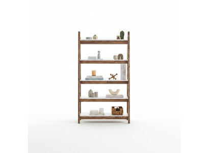 Scaffale per libri marrone-bianco design soggiorno in legno scaffali mobili di alta qualità.