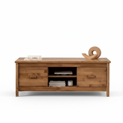 Elegante supporto TV marrone in legno Tavolino TV da salotto RTV di lusso.
