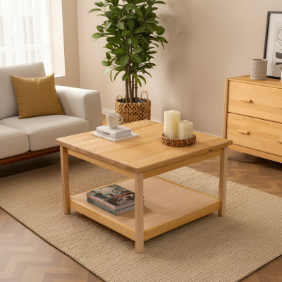 Tavolino moderno in legno beige per soggiorno, tavolino da caffè in stile designer.   Tavolino moderno in legno beige per soggiorno, tavolino da caffè in stile designer.  