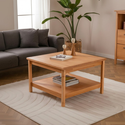 Tavolino da caffè marrone design tavolino soggiorno in legno con piano d'appoggio.