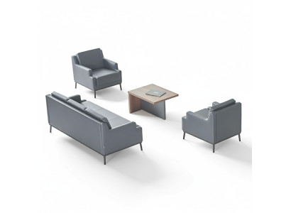 Set da studio 4 pezzi 3 posti 2 poltrone Tavolino Grigio scuro Marrone  Set da studio 4 pezzi 3 posti 2 poltrone Tavolino Grigio scuro Marrone