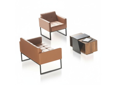 Studio marrone grigio Set 3 pezzi 2 posti poltrona Tavolino Stile moderno  Studio marrone grigio Set 3 pezzi 2 posti poltrona Tavolino Stile moderno