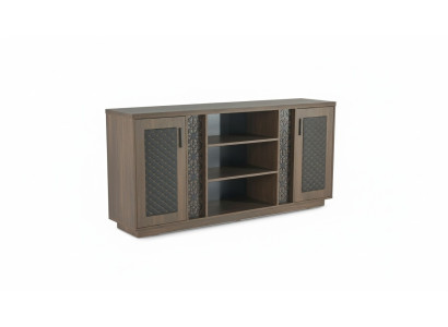 Armadio a due ante portaoggetti Moderno Marrone Nero Design moderno bicromatico