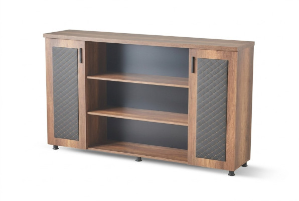 Armadio ad ante credenza Marrone Nero Bicolore Moderno Studio