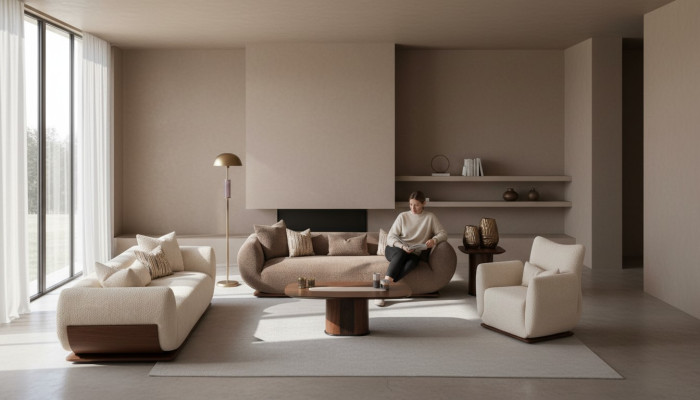 Divano 3+3+1 posti Sofas legno soggiorno divani imbottiti design lusso