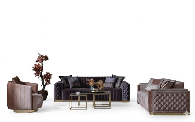 Set di divani 3+3+1 posti Design Divano Nuovo Poltrone Divano Moderno Lusso