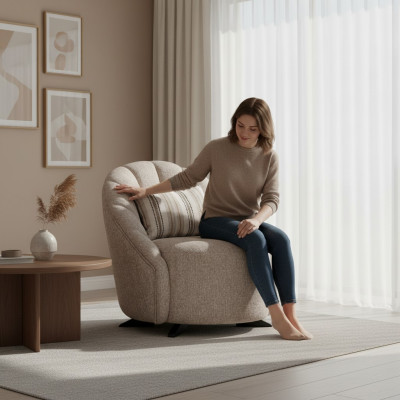 Poltrona Design Moderno Tessuto Relax Stile Lusso Nuovo
