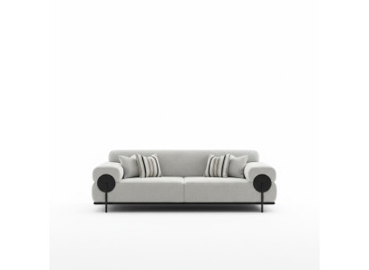 Divano 3 posti in tessuto design moderno grigio
