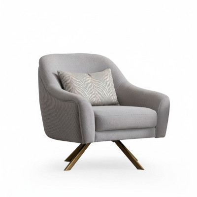 Poltrona Design Moderno Sedia Legno 1-Posto Moderno Imbottita