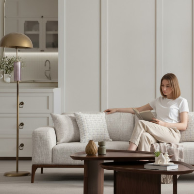 Divano 3 posti lusso design divani imbottiti moderni tessuto nuovi mobili divano