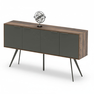 Sideboard per ufficio soggiorno rettangolare mobili in legno marrone grigio