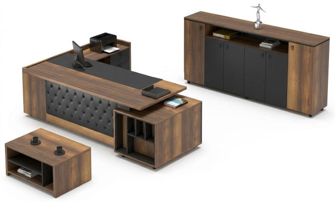 Tavolo da lavoro Sideboard per ufficio Set di mobili 3 pezzi