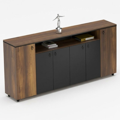 Mobiletto credenza armadio con ante per studio marrone nero
