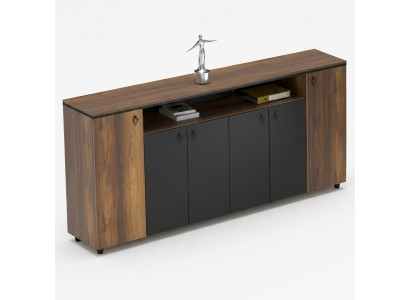Mobiletto credenza armadio con ante per studio marrone nero