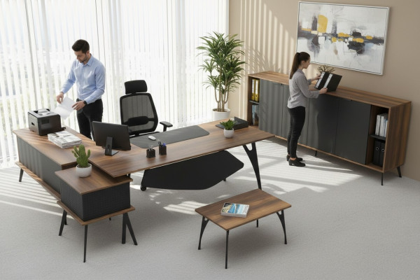 Arredamento per ufficio tavolino da caffè tavolo credenza marrone nero