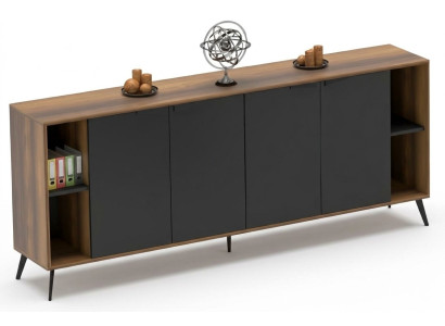 Comò Sideboard arredamento per ufficio studio armadio marrone nero
