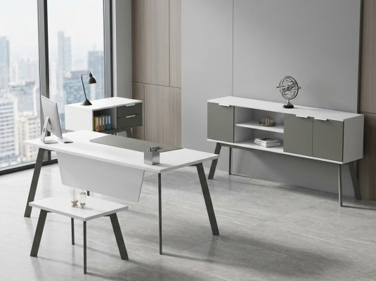 Set da ufficio completo tavolo sideboard comò tavolino 4 pezzi