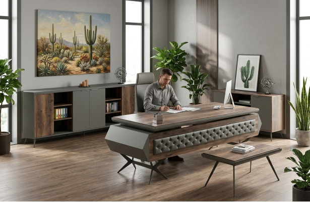 Tavolo da lavoro scrivania tavolo sideboard arredamento ufficio set 4 pezzi mobili