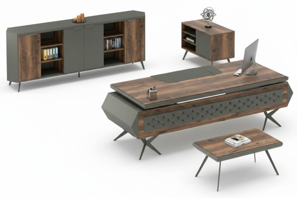 Tavolo da lavoro scrivania tavolo sideboard arredamento ufficio set 4 pezzi mobili