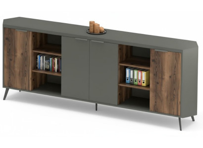 Armadio da ufficio armadietto sideboard in legno grigio marrone indipendente