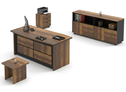 Scrivania da ufficio, mobile, sideboard, tavolino in legno marrone
