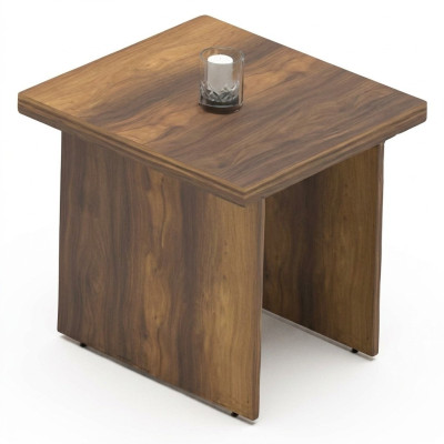 Tavolino quadrato in legno, tavolo laterale opaco, studio, marrone