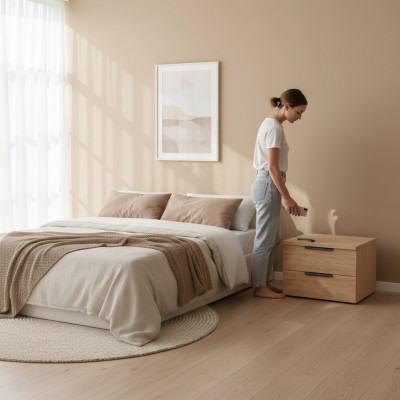 Armadio a muro con 2 cassetti mensola a muro armadietto sospeso Beige