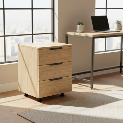 Armadio cassettiera con 3 cassetti mobile soggiorno ufficio beige