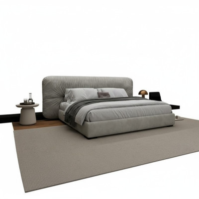 Letto grigio di lusso con testiera imbottita design moderno camera da letto