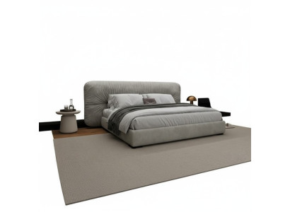 Letto grigio di lusso con testiera imbottita design moderno camera da letto