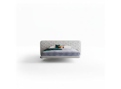 Letto moderno bianco imbottito design a cerchio minimalista