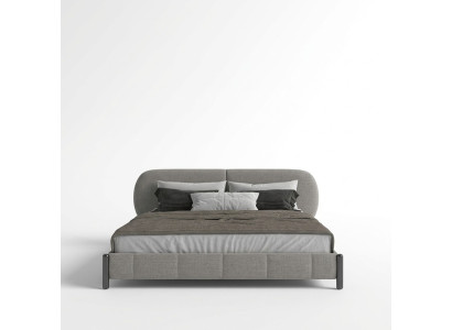 Letto imbottito grigio comfort design elegante letto di lusso