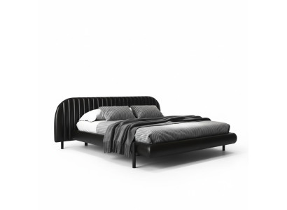 Letto di lusso nero letto imbottito moderno design elegante comfort per dormire