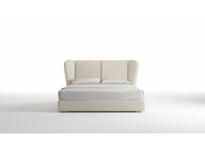 Letto di lusso beige letto imbottito moderno design elegante