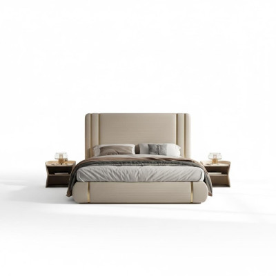 Letto imbottito letto di lusso beige design moderno comfort