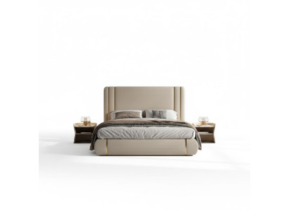 Letto imbottito letto di lusso beige design moderno comfort