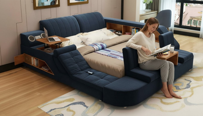 Letto multifunzionale moderno design comfort lounge letto letto imbottito