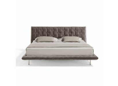 Letto imbottito moderno grigio comfort design elegante letto di lusso