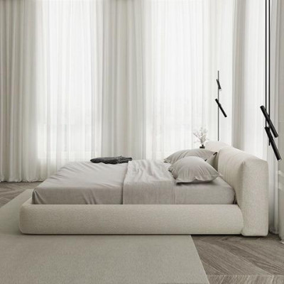 Letto imbottito grigio design moderno comfort elegante letto di lusso