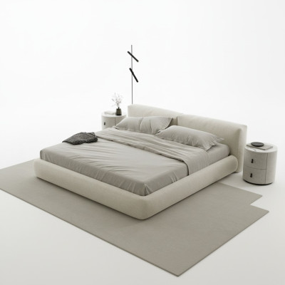 Letto imbottito grigio design moderno comfort elegante letto di lusso