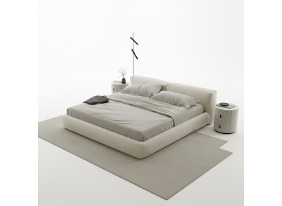 Letto imbottito grigio design moderno comfort elegante letto di lusso