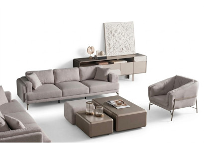 Set di mobili da soggiorno moderno in legno beige