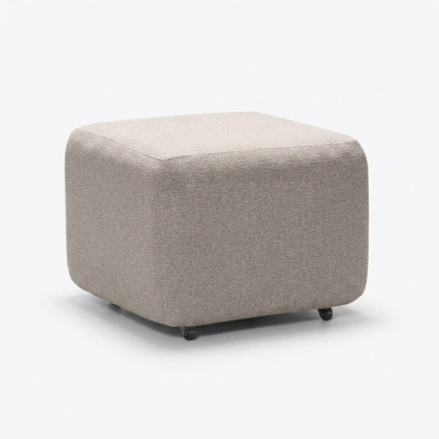 Pouf in tessuto beige moderno elegante versatile