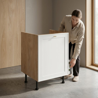 Mobile da cucina armadio sottobanco armadio in legno beige-bianco