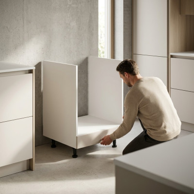 Mobile da cucina base per forno modulo bianco