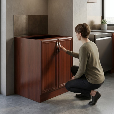 Mobile da cucina base con ripiano armadietto da cucina a doppia porta